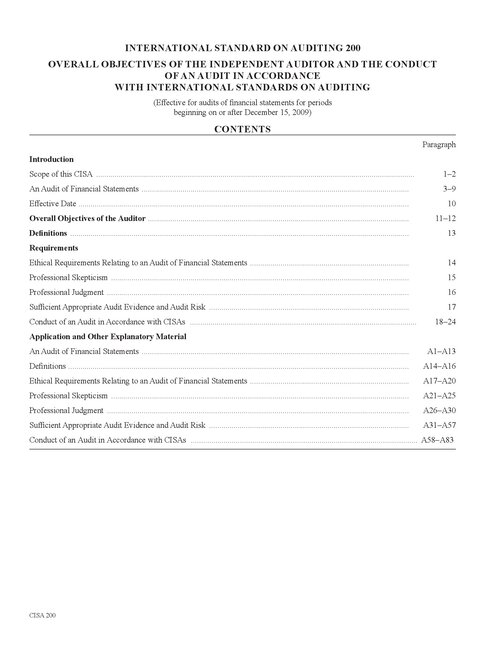 INTERNATIONAL STANDARD ON AUDITING 200